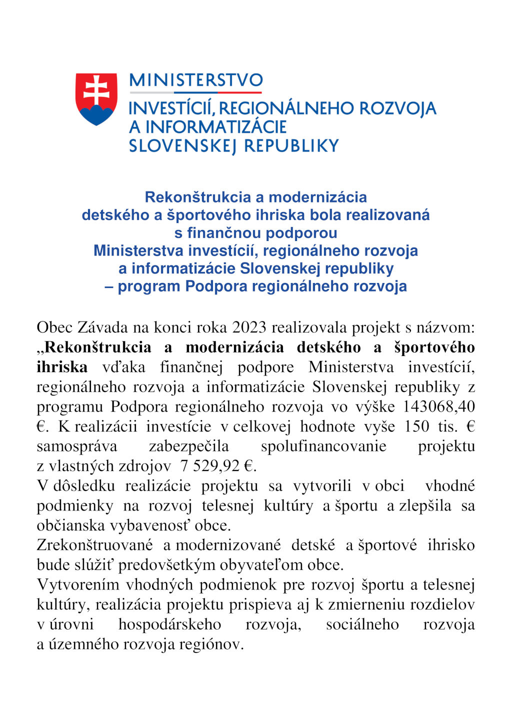 Rekonštrukcia ihriska