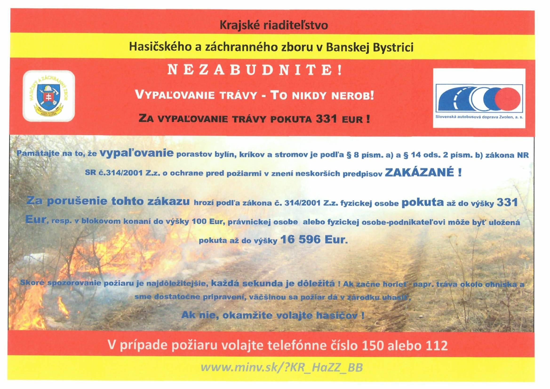 zákaz vypaľovania