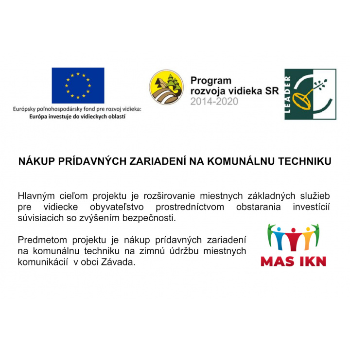 Nákup prídavných zariadení na komunálnu techniku