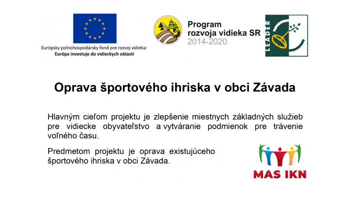 Oprava športového ihriska v obci Závada